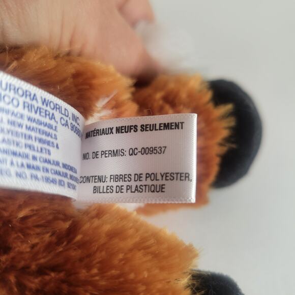 Fox Plush Stuffed Animal 8" Laying Toy Brown White Black JUL2021 Aurora World - Picture 14 of 16